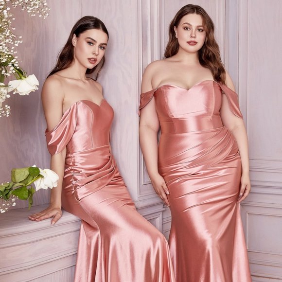 NEW DUSTY-ROSE MERMAID SWEETHEART DRESS FORMAL SATIN STRAPLESS FITTED GOWN CH163